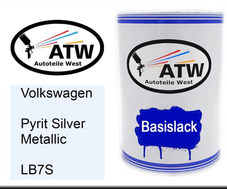 Volkswagen, Pyrit Silver Metallic, LB7S: 500ml Lackdose, von ATW Autoteile West.